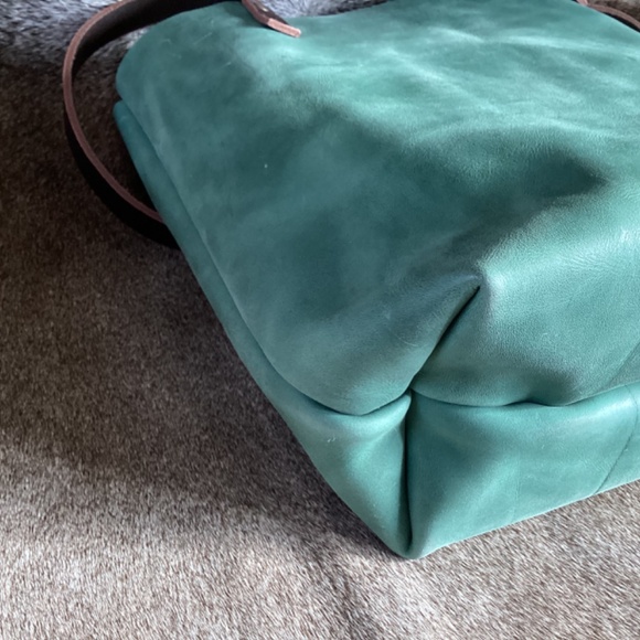 Portland Leather Goods Limited Edition Raw Leather Green Tote Handbag - Picture 6 of 12